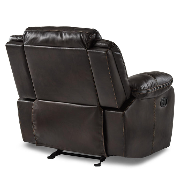 Homelegance Bastrop Glider Leather Look Recliner 8230BRW-1 IMAGE 4