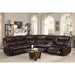 Homelegance Bastrop Reclining Leather Look 3 pc Sectional 8230BRW*SC IMAGE 6