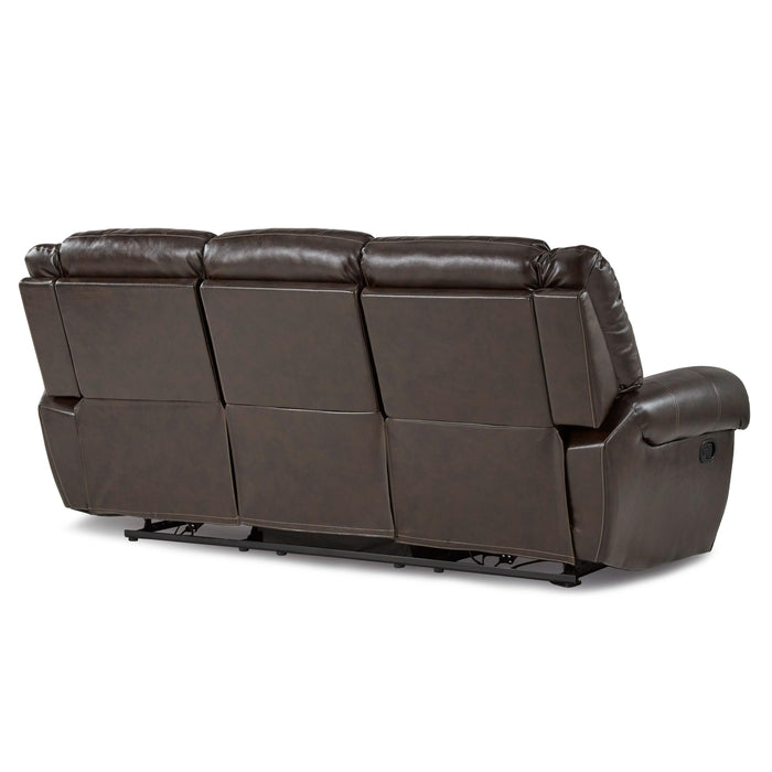 Homelegance Center Hills Reclining Leather Look Sofa 9668BRW-3 IMAGE 3