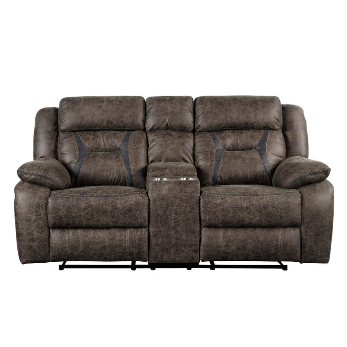 Homelegance Madrona Reclining Fabric Loveseat 9989DB-2 IMAGE 1