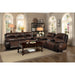 Homelegance Mahala Power Reclining Leather/Fabric Loveseat 8200BRW-2PW IMAGE 3