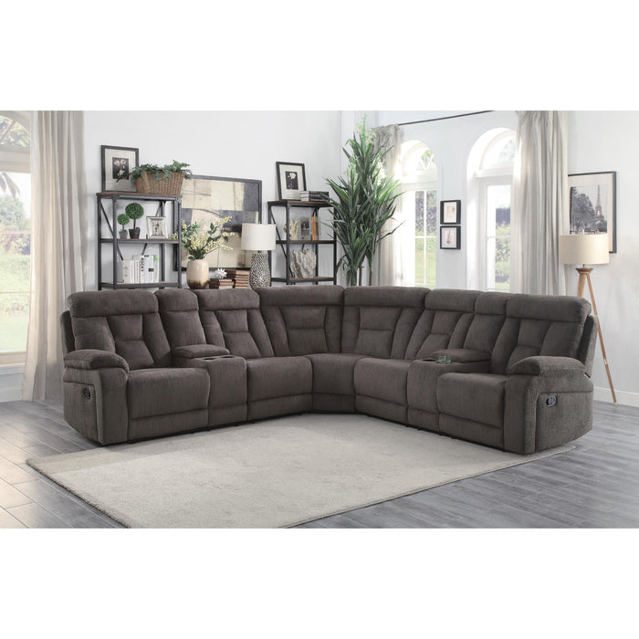 Homelegance Rosnay Reclining Fabric 3 pc Sectional 9914CH*SC IMAGE 5