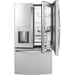 GE Profile 36-inch, 22.1 cu.ft. Counter-Depth French 3-Door Refrigerator with External Water and Ice Dispensing System PYD22KYNFS IMAGE 3