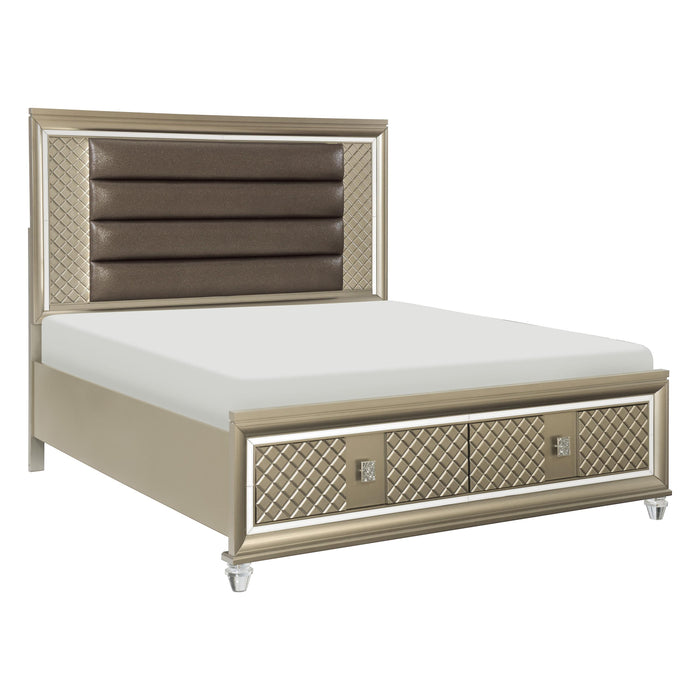 Homelegance Loudon Queen Upholstered Platform Bed with Storage 1515-1* IMAGE 2