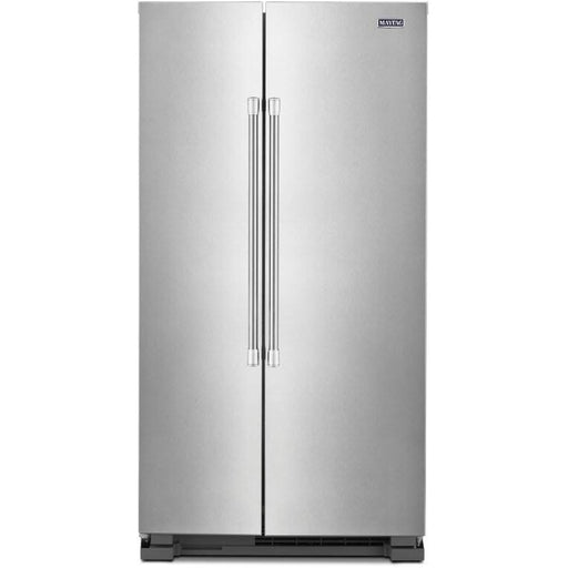 Maytag 36-inch, 25 cu.ft. Freestanding Side-by-Side Refrigerator with BrighSeries™ LED Lighting MSS25N4MKZ IMAGE 1