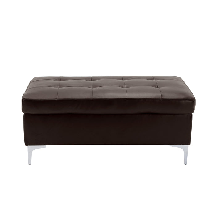 Homelegance Barrington Leather Look Ottoman 8378BRW-4 IMAGE 1