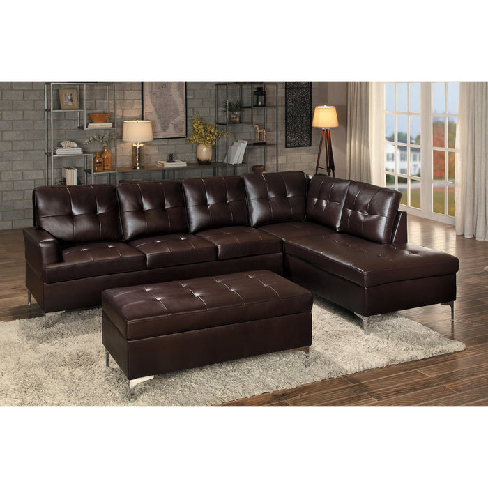 Homelegance Barrington Leather Look Ottoman 8378BRW-4 IMAGE 3