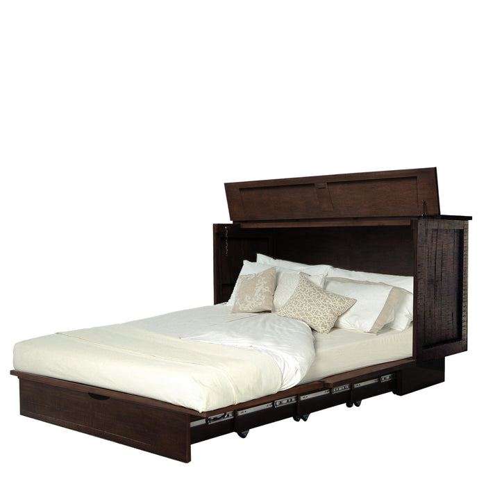 Sleep Chest Bridger Queen Cabinet Bed Bed with Storage Bridger Cabinet Bed - Auburn IMAGE 3