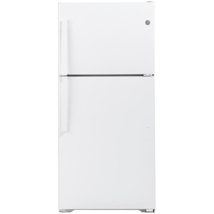 GE 30-inch, 19.2 cu. ft. Top Freezer Refrigerator with edge-to-edge glass shelves GTE19JTNRWW IMAGE 1