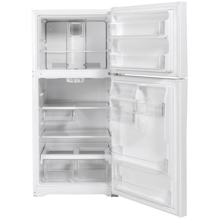 GE 30-inch, 19.2 cu. ft. Top Freezer Refrigerator with edge-to-edge glass shelves GTE19JTNRWW IMAGE 2