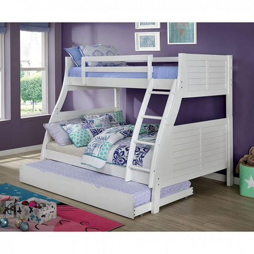 Furniture of America Hoople CM-BK963WH Twin/Full Bunk Bed IMAGE 1