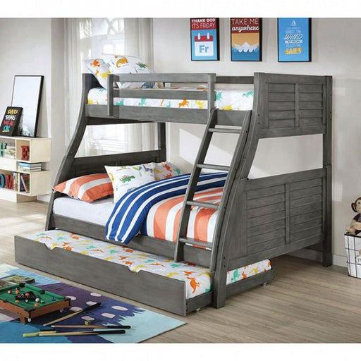 Furniture of America Hoople CM-BK963GY Twin/Full Bunk Bed IMAGE 1