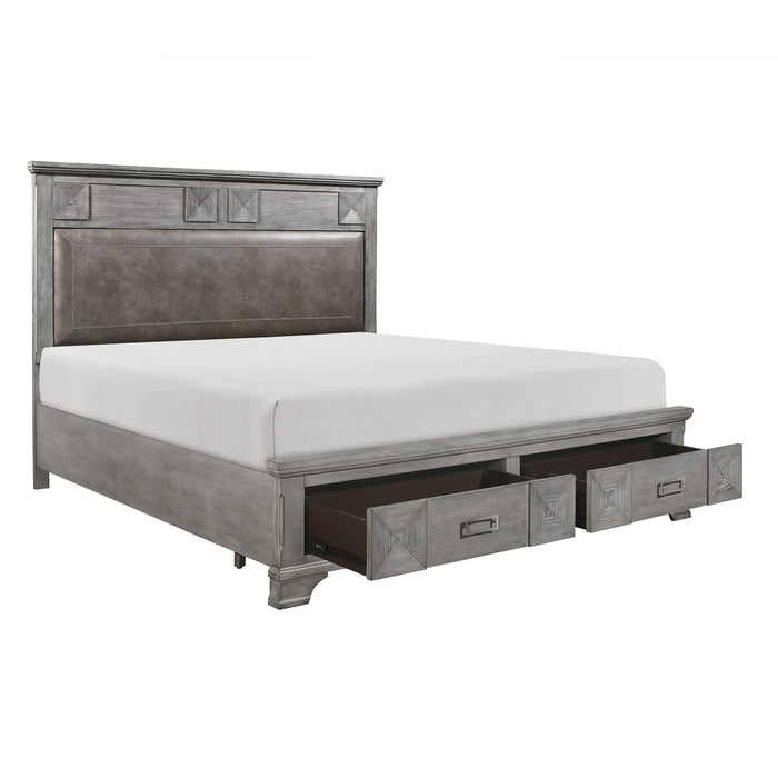 Homelegance Mayodan Queen Upholstered Platform Bed with Storage 1516-1/1516-2/1516-3 IMAGE 3