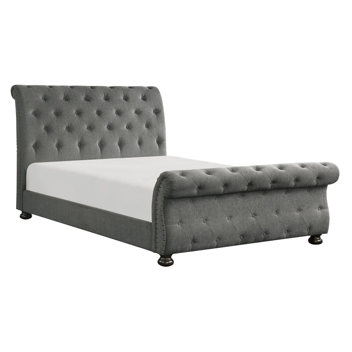 Homelegance Crofton Queen Upholstered Sleigh Bed 1549GY-1* IMAGE 3