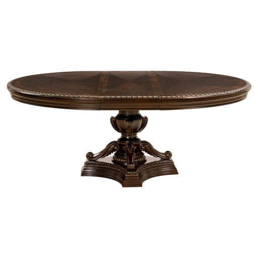 Homelegance Oval Dining Table with Copper Top and Pedestal Base 1935-76/1935-76B IMAGE 1