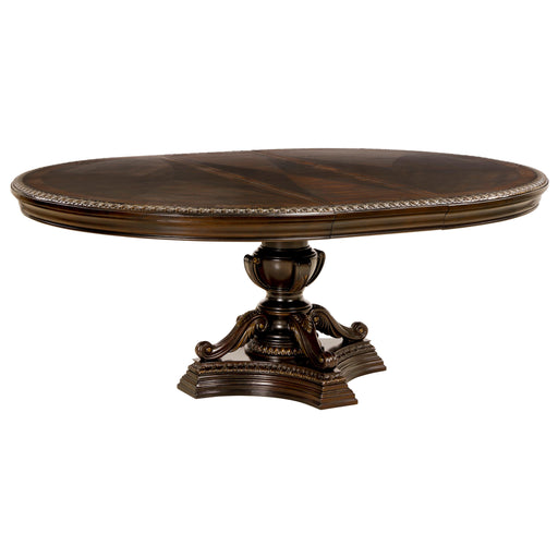 Homelegance Oval Dining Table with Copper Top and Pedestal Base 1935-76/1935-76B IMAGE 2