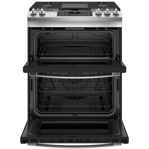 GE 30-inch Slide-in Gas Range with True European Convection Technology JGSS86SPSS IMAGE 2