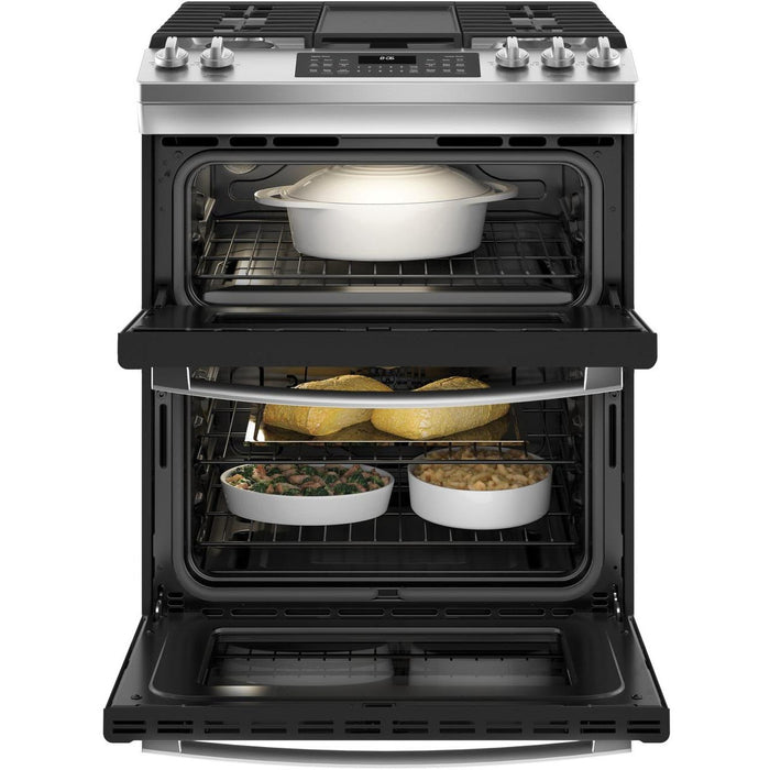 GE 30-inch Slide-in Gas Range with True European Convection Technology JGSS86SPSS IMAGE 3