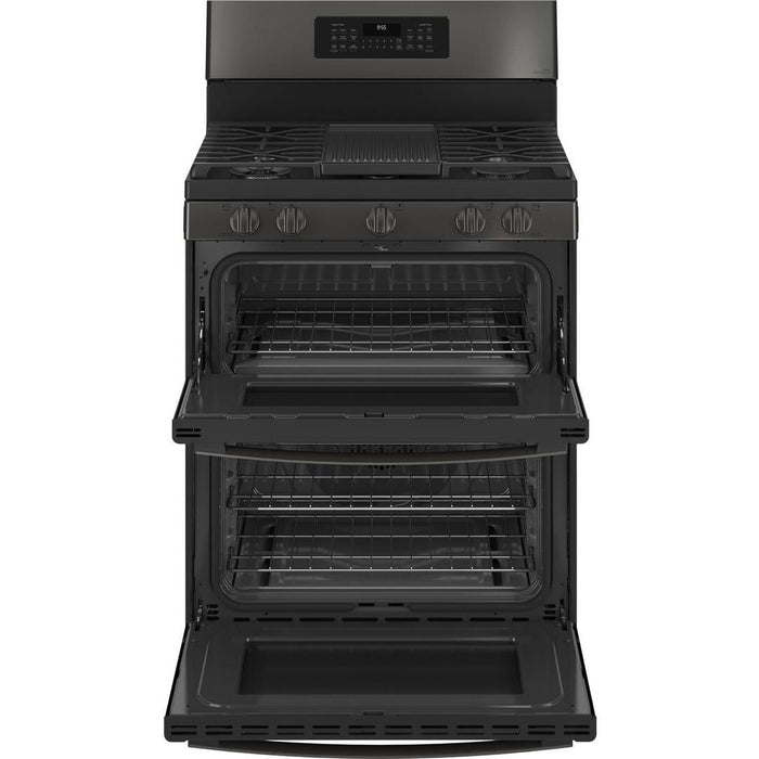 GE Profile 30-inch Freestanding Electric Range with True European Convection Technology PGB965BPTS IMAGE 2