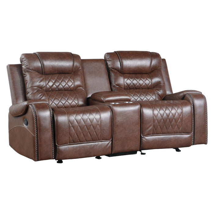 Homelegance Putnam Reclining Fabric Loveseat 9405BR-2 IMAGE 2