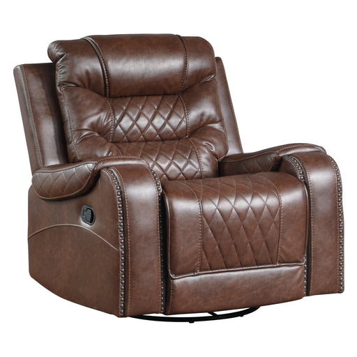 Homelegance Putnam Swivel Glider Fabric Recliner 9405BR-1 IMAGE 2