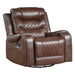 Homelegance Putnam Swivel Glider Fabric Recliner 9405BR-1 IMAGE 2