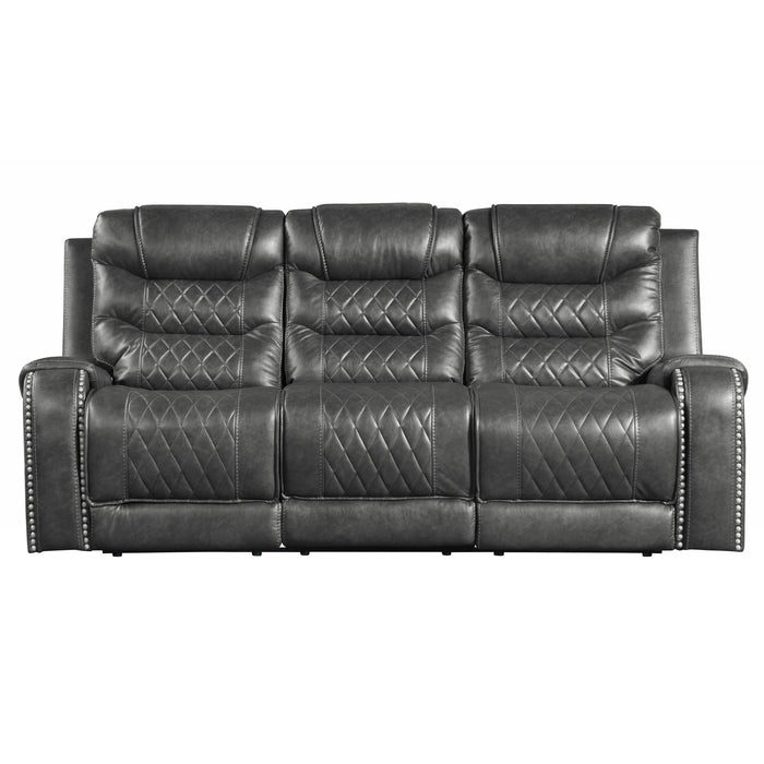 Homelegance Putnam Reclining Fabric Sofa 9405GY-3 IMAGE 1