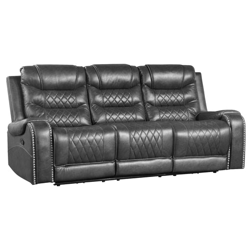 Homelegance Putnam Reclining Fabric Sofa 9405GY-3 IMAGE 2