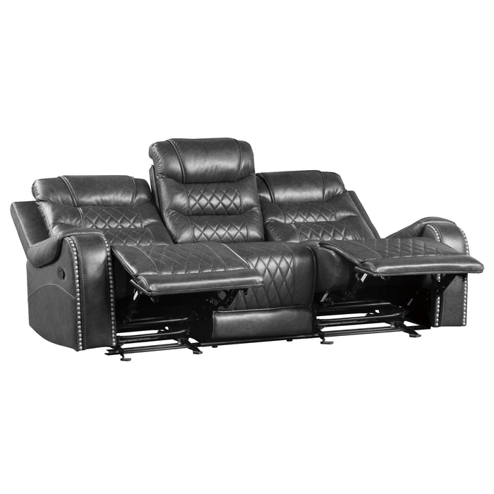 Homelegance Putnam Reclining Fabric Sofa 9405GY-3 IMAGE 3