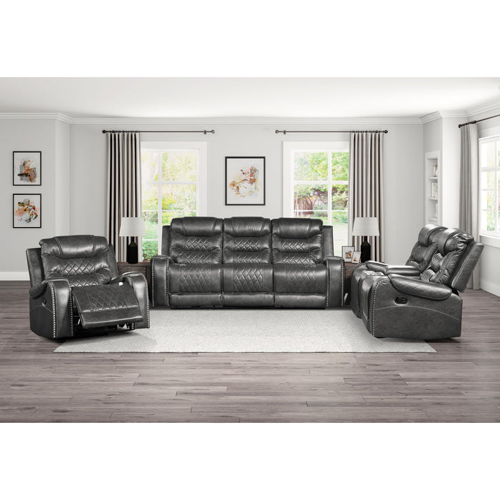 Homelegance Putnam Reclining Fabric Sofa 9405GY-3 IMAGE 7