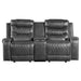 Homelegance Putnam Reclining Fabric Loveseat 9405GY-2 IMAGE 1