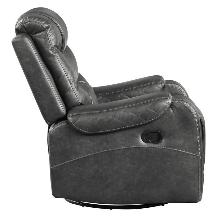 Homelegance Putnam Swivel Glider Fabric Recliner 9405GY-1 IMAGE 3