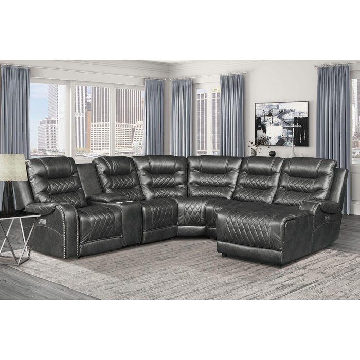 Homelegance Putnam Power Reclining Fabric 6 pc Sectional 9405GY*6LRRC IMAGE 17