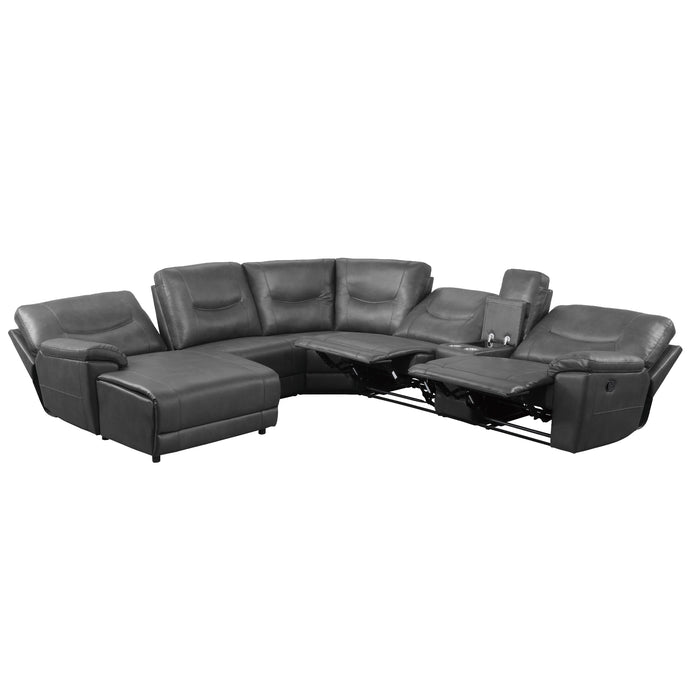 Homelegance Colombus Reclining 6 pc Sectional 8490GRY*6LCRR IMAGE 2