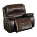 Homelegance Mahala Swivel Leather Recliner 8200BRW-1 IMAGE 1