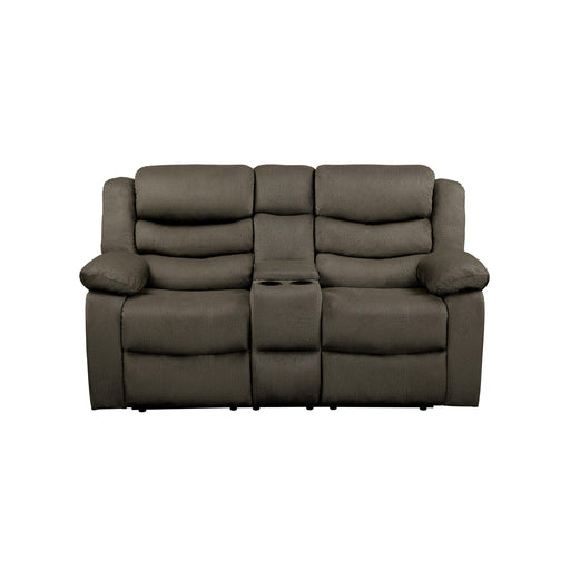 Homelegance Discus Reclining Fabric Loveseat 9526BR-2 IMAGE 1