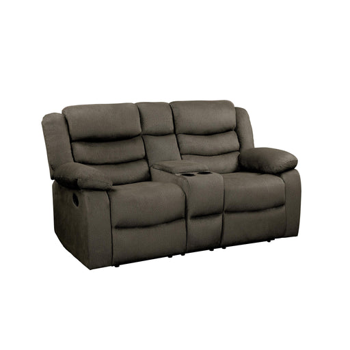 Homelegance Discus Reclining Fabric Loveseat 9526BR-2 IMAGE 2