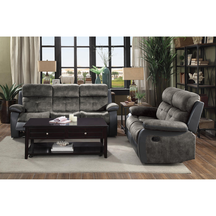 Homelegance Acadia Reclining Fabric Sofa 9801GY-3 IMAGE 3