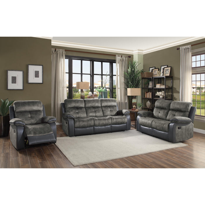 Homelegance Acadia Reclining Fabric Loveseat 9801GY-2 IMAGE 4