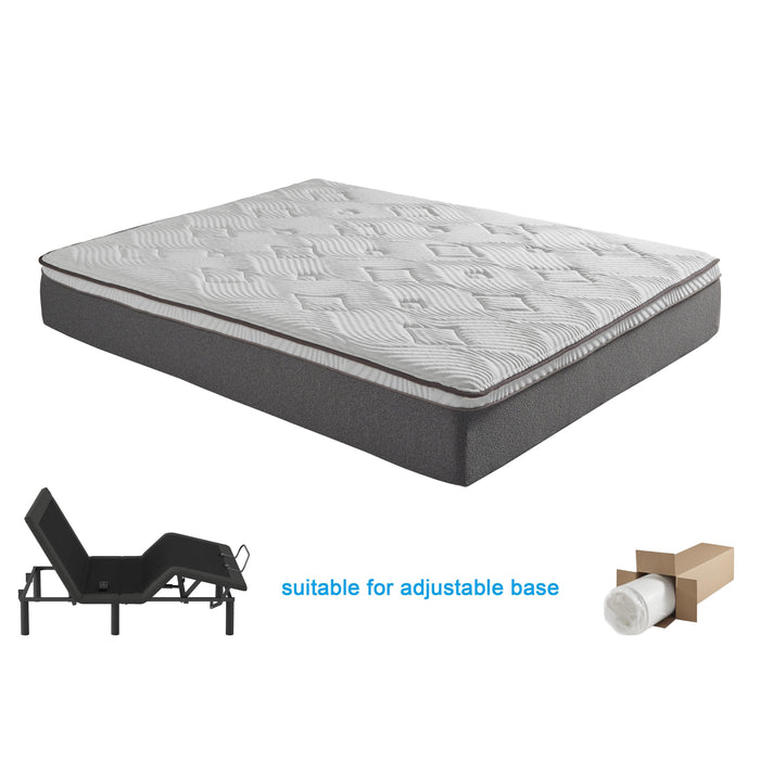 Homelegance Altair MT-G12EK 12" Eastern King Gel-Infused Memory Foam Mattress - White IMAGE 3