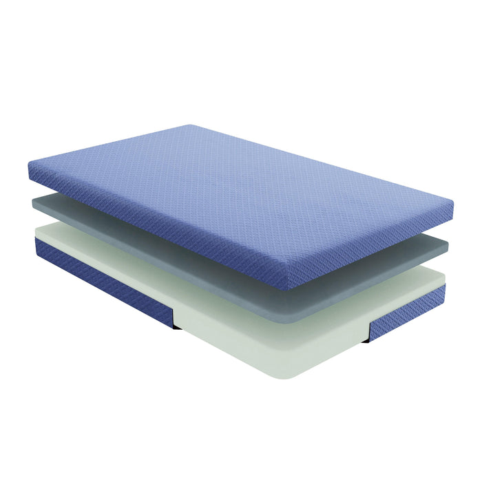 Homelegance Leo MT-PG07BLT 7" Blue Twin Gel-Infused Memory Foam Mattress Set IMAGE 3