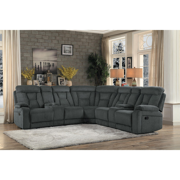 Homelegance Rosnay Reclining Fabric 3 pc Sectional 9914*SC IMAGE 5