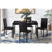 Homelegance Tempe Dining Table with Faux Marble Top 2601BK-48 IMAGE 3