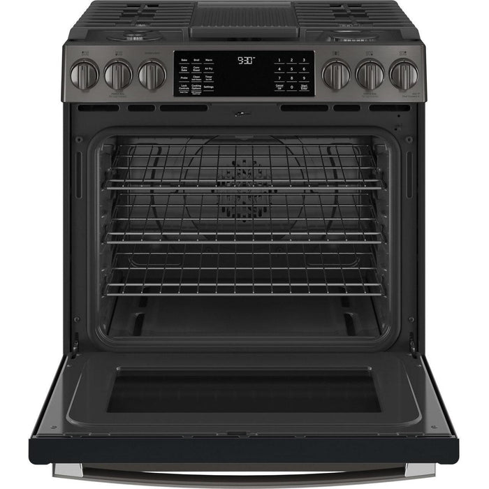 GE Profile 30-inch Slide-In Gas Range with No Preheat Air Fry PGS930BPTS IMAGE 2