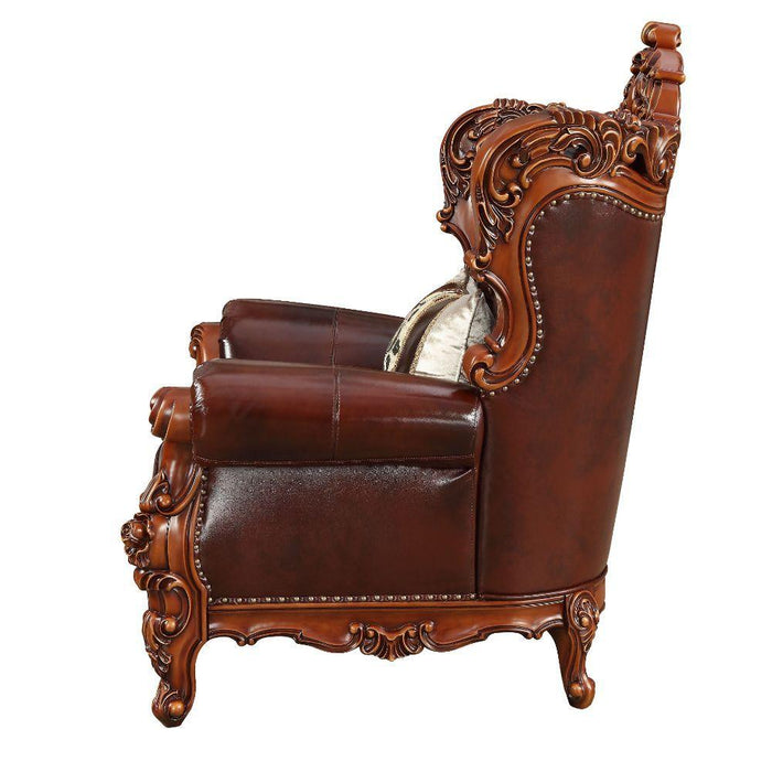 Acme Furniture Eustoma Stationary Leather Match Chair 53067 IMAGE 3