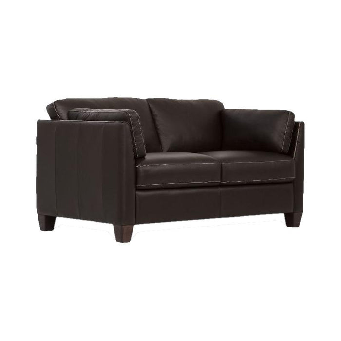 Acme Furniture Matias Stationary Leather Loveseat 55011 IMAGE 2