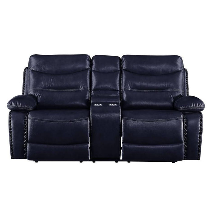 Acme Furniture Aashi Reclining Leather Match Loveseat 55371 IMAGE 1