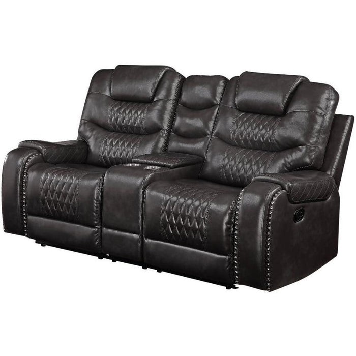 Acme Furniture Braylon Reclining Polyurethane Loveseat 55411 IMAGE 2