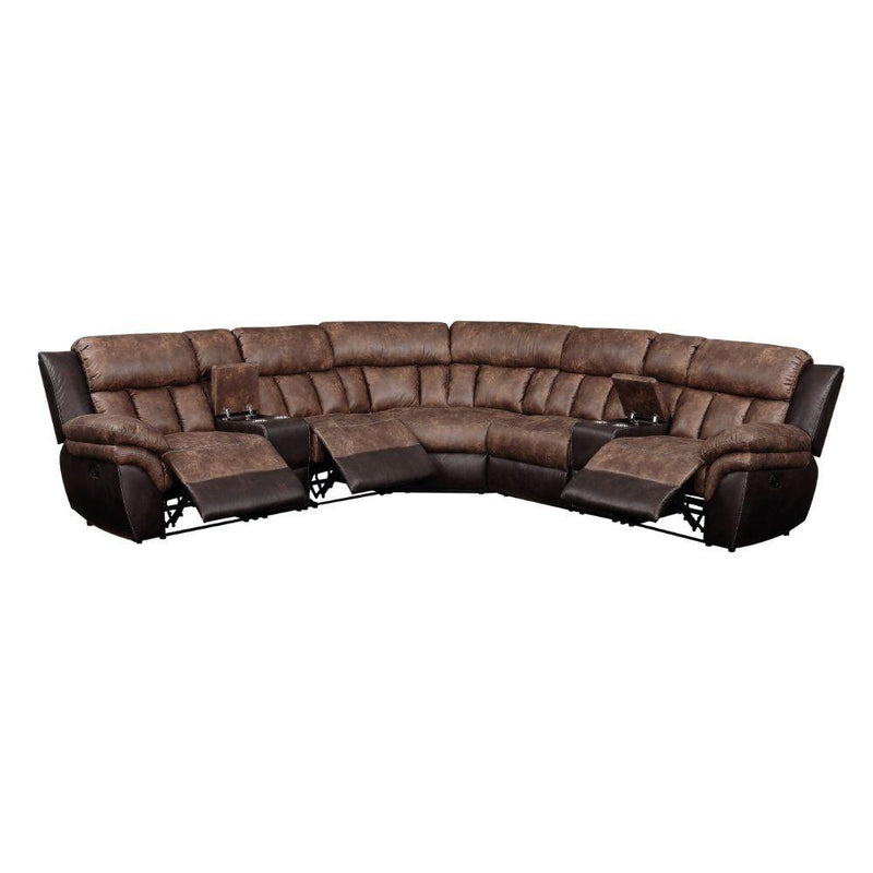 Acme Furniture Jaylen Reclining Fabric 7 pc Sectional 55430 IMAGE 2