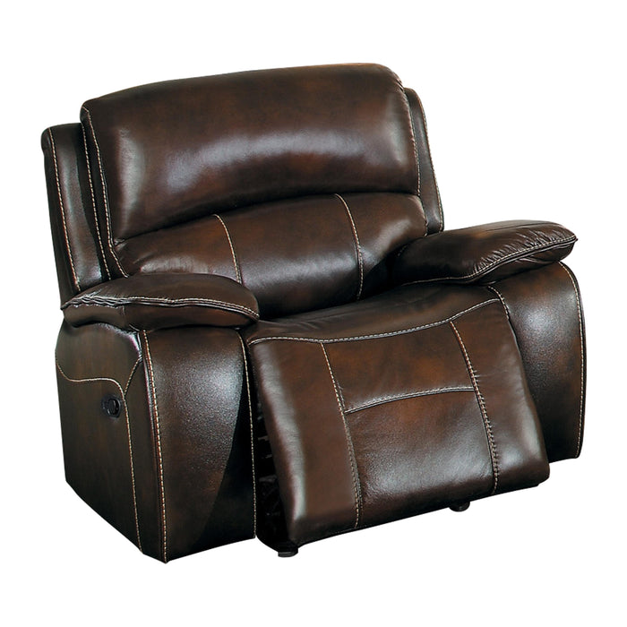 Homelegance Mahala Power Leather Recliner 8200BRW-1PW IMAGE 1